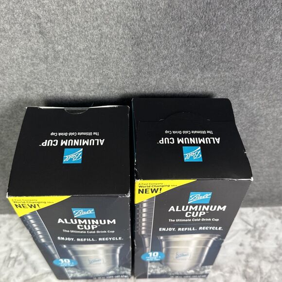 2 boxes of 10 Ball ALUMINUM CUP Lightweight Sturdy 20oz Cups Refill Recycle READ - Picture 3 of 4